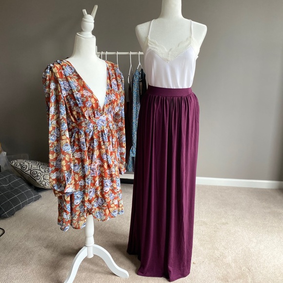 Burgundy Maxi Skirt - Picture 3 of 8